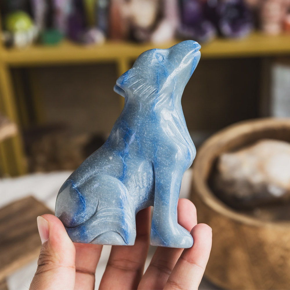 Reikistal Blue Aventurine Wolf