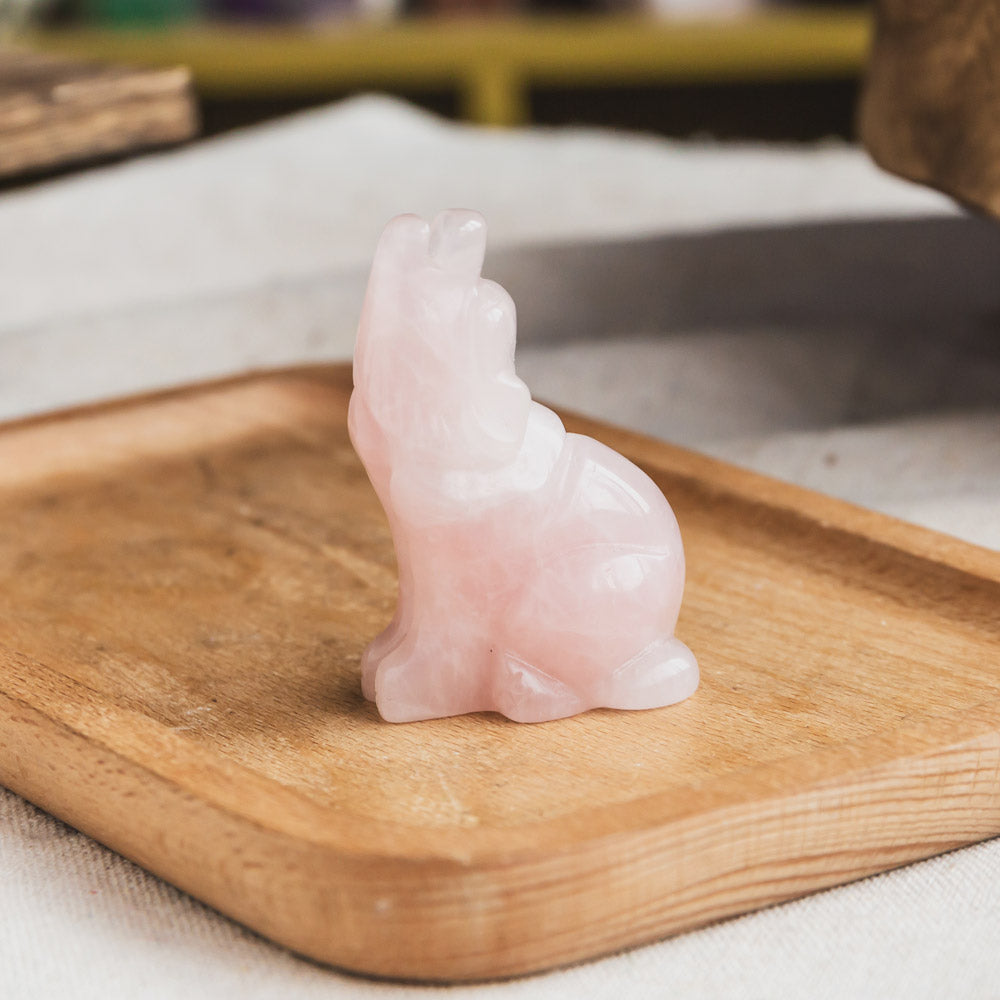 Reikistal Rose Quartz Wolf