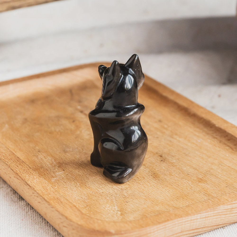 Reikistal Silver Sheen Obsidian Wolf