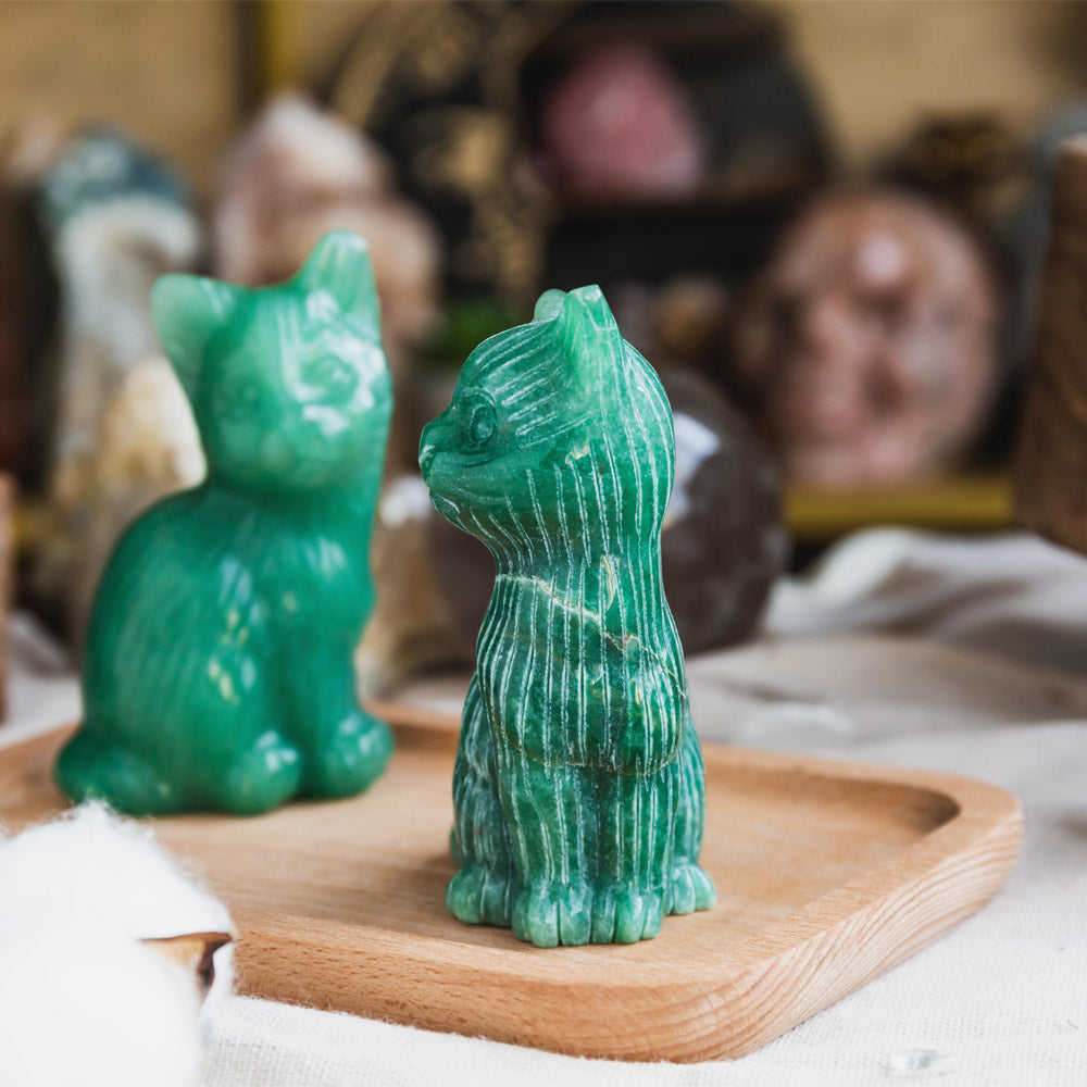Reikistal Green Aventurine Cat