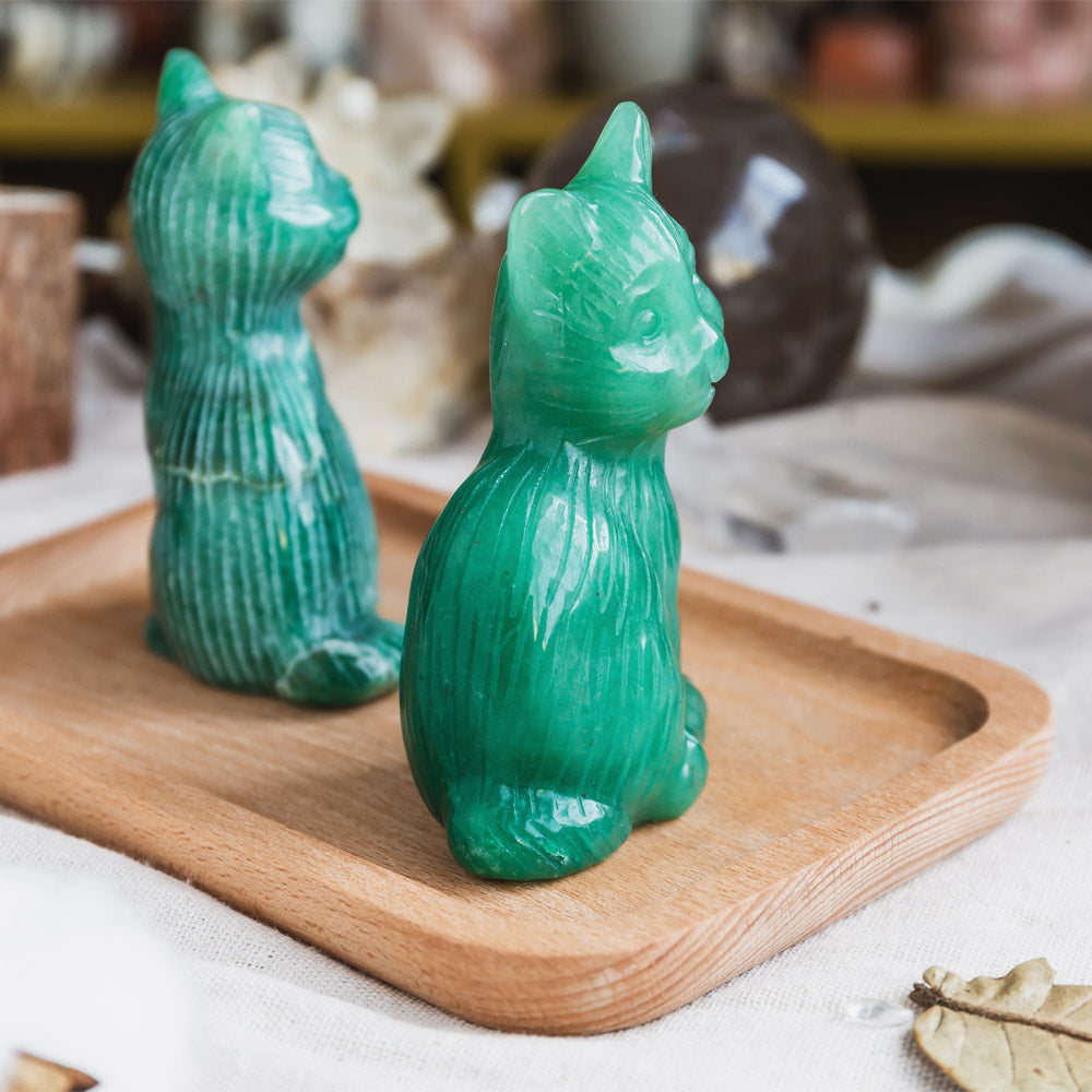Reikistal Green Aventurine Cat