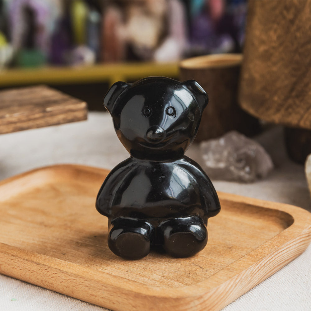 Reikistal Black Obsidian Teddy Bear