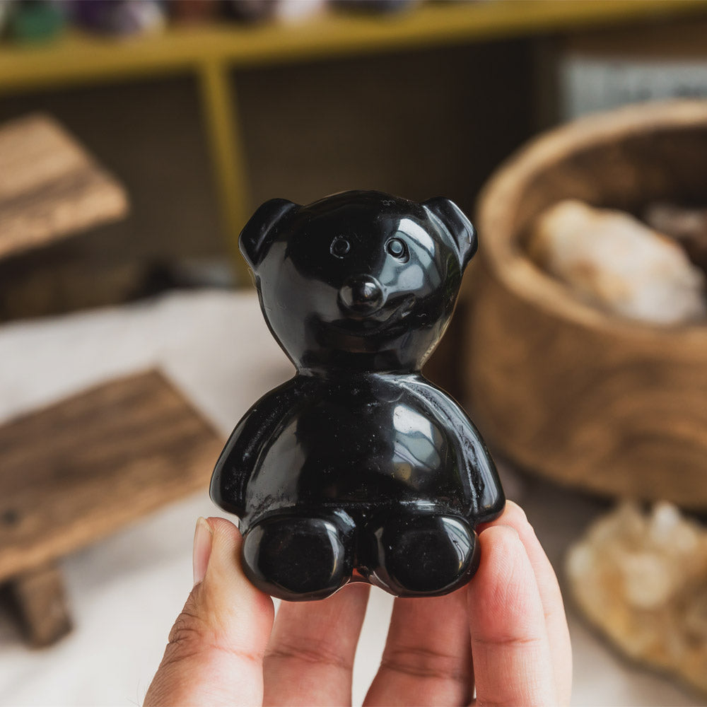 Reikistal Black Obsidian Teddy Bear