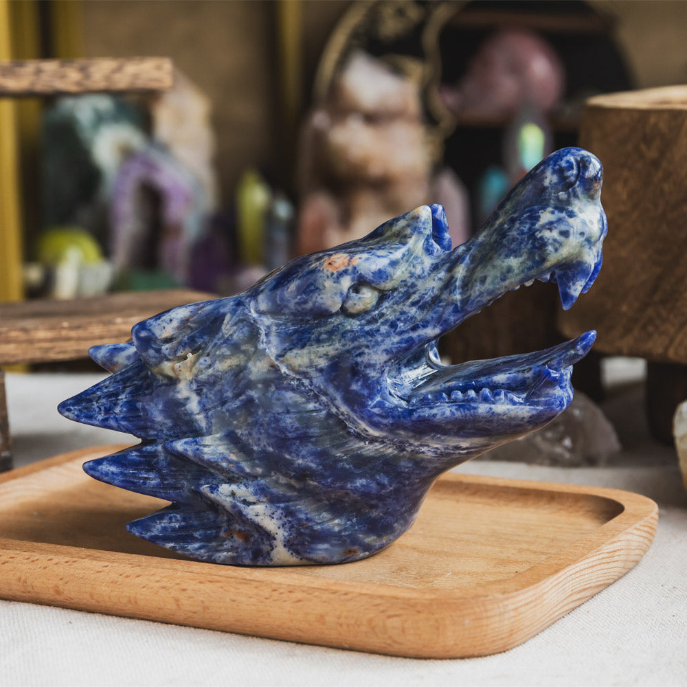 Reikistal Sodalite Wolf Head