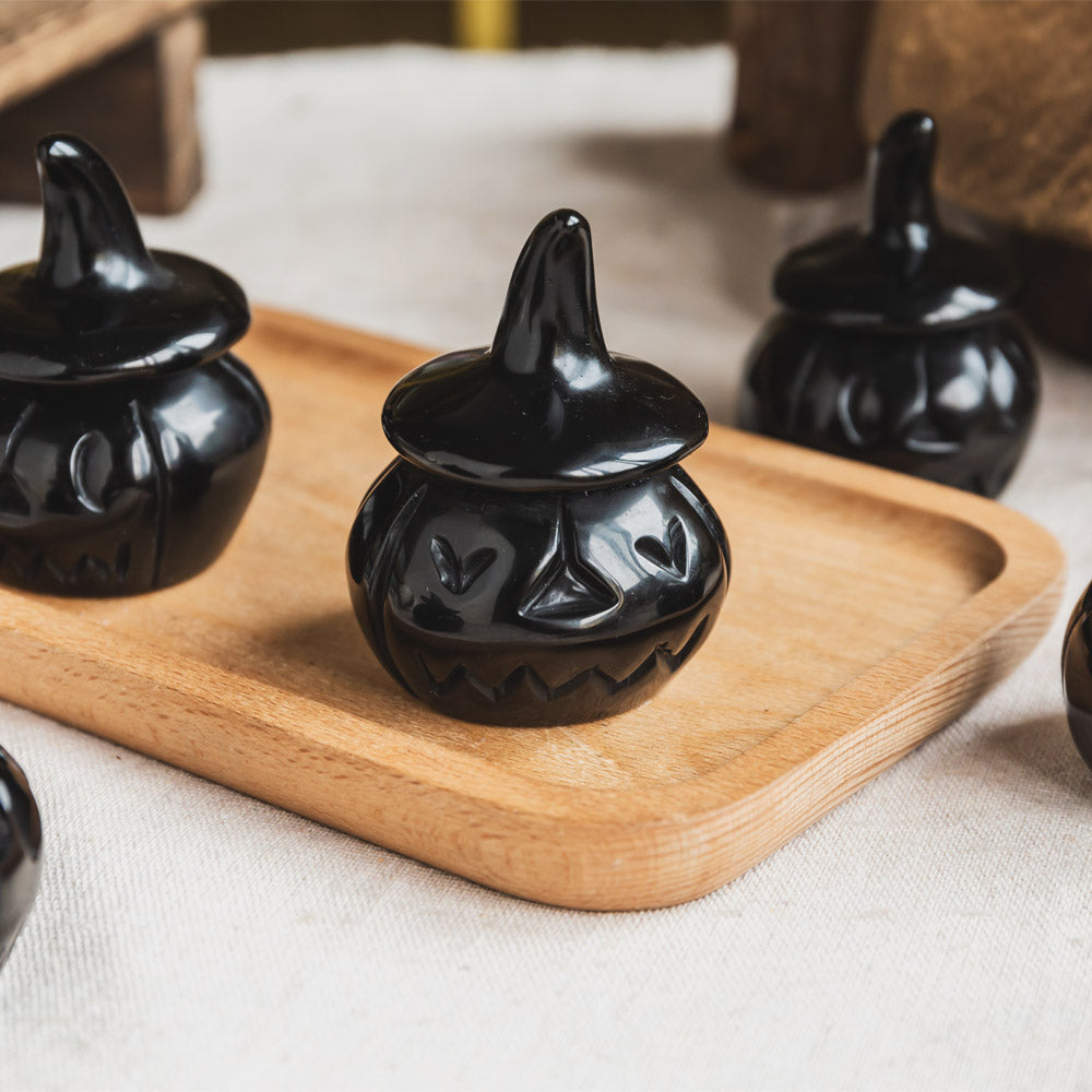 Reikistal Black Obsidian Pumpkin