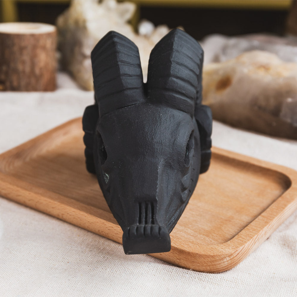 Reikistal Black Obsidian Sheep Skull