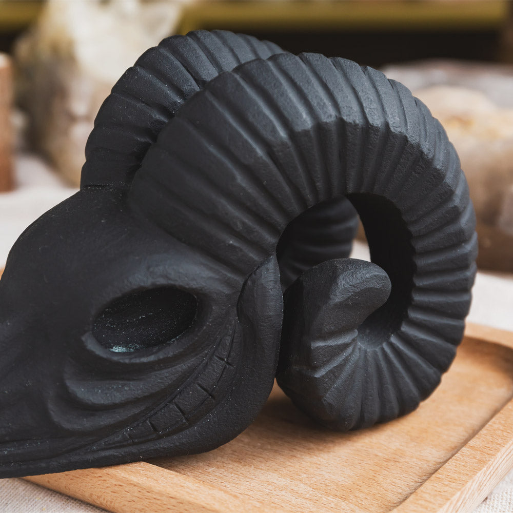 Reikistal Black Obsidian Sheep Skull