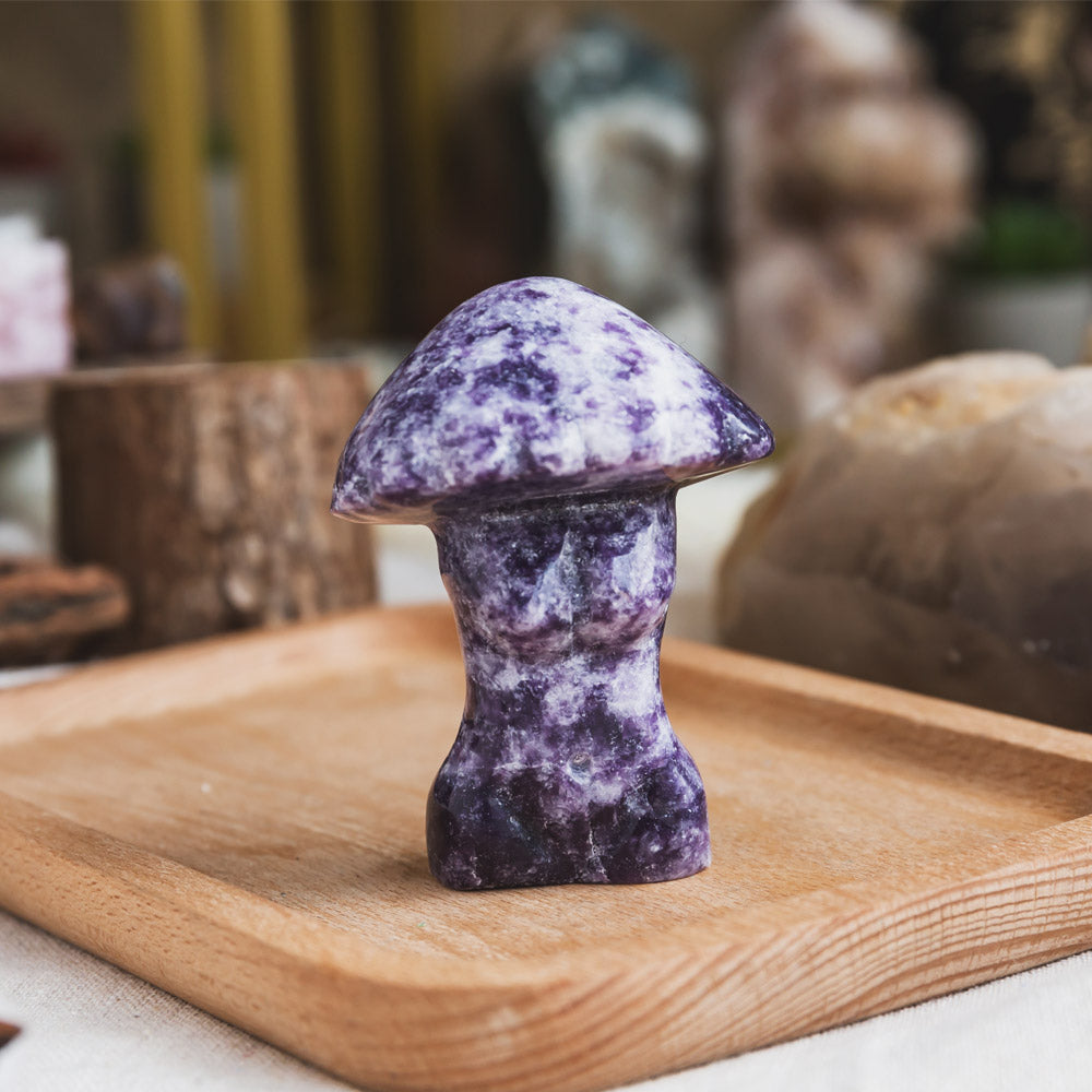 Reikistal Lepidolite Mushroom Body