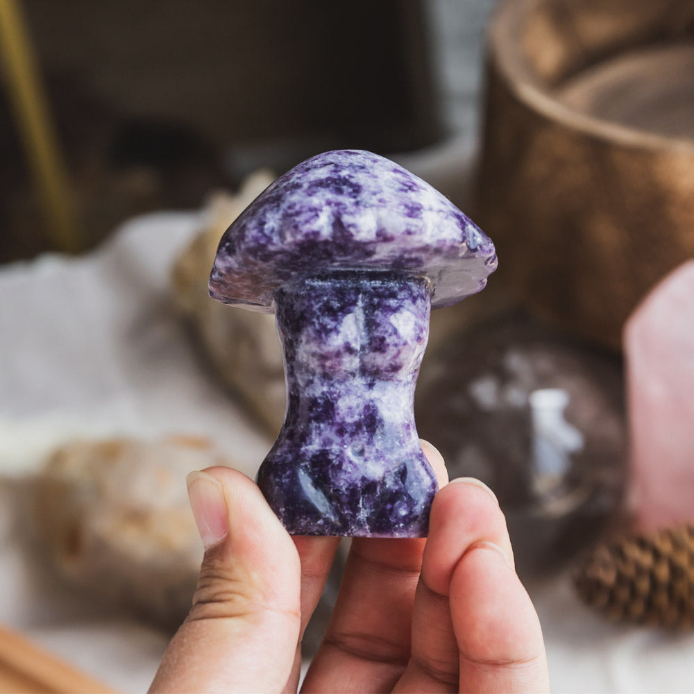 Reikistal Lepidolite Mushroom Body