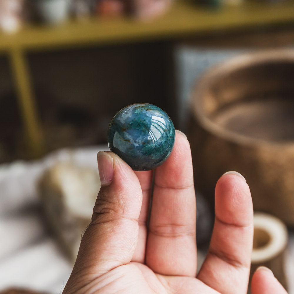 Reikistal Moss Agate Ball