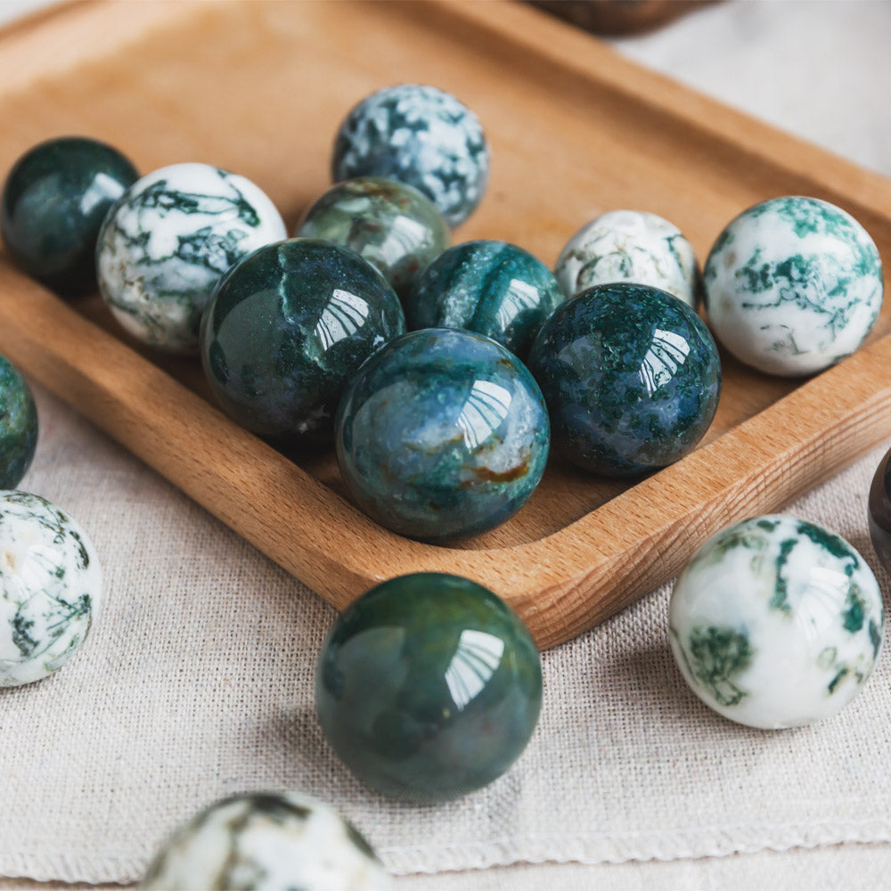 Reikistal Moss Agate Ball