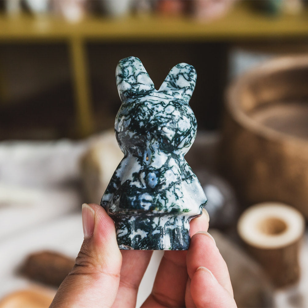 Reikistal Moss Agate Rabbit