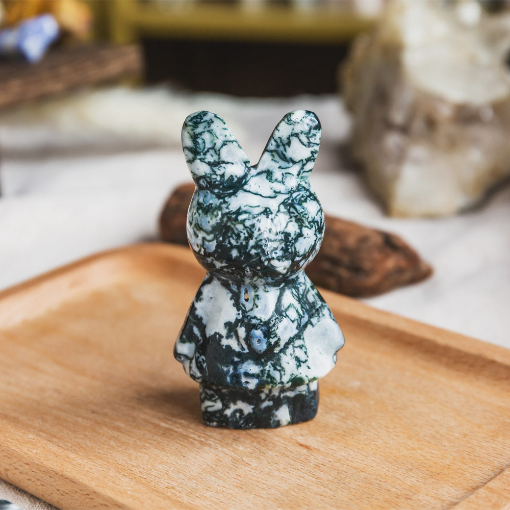 Reikistal Moss Agate Rabbit