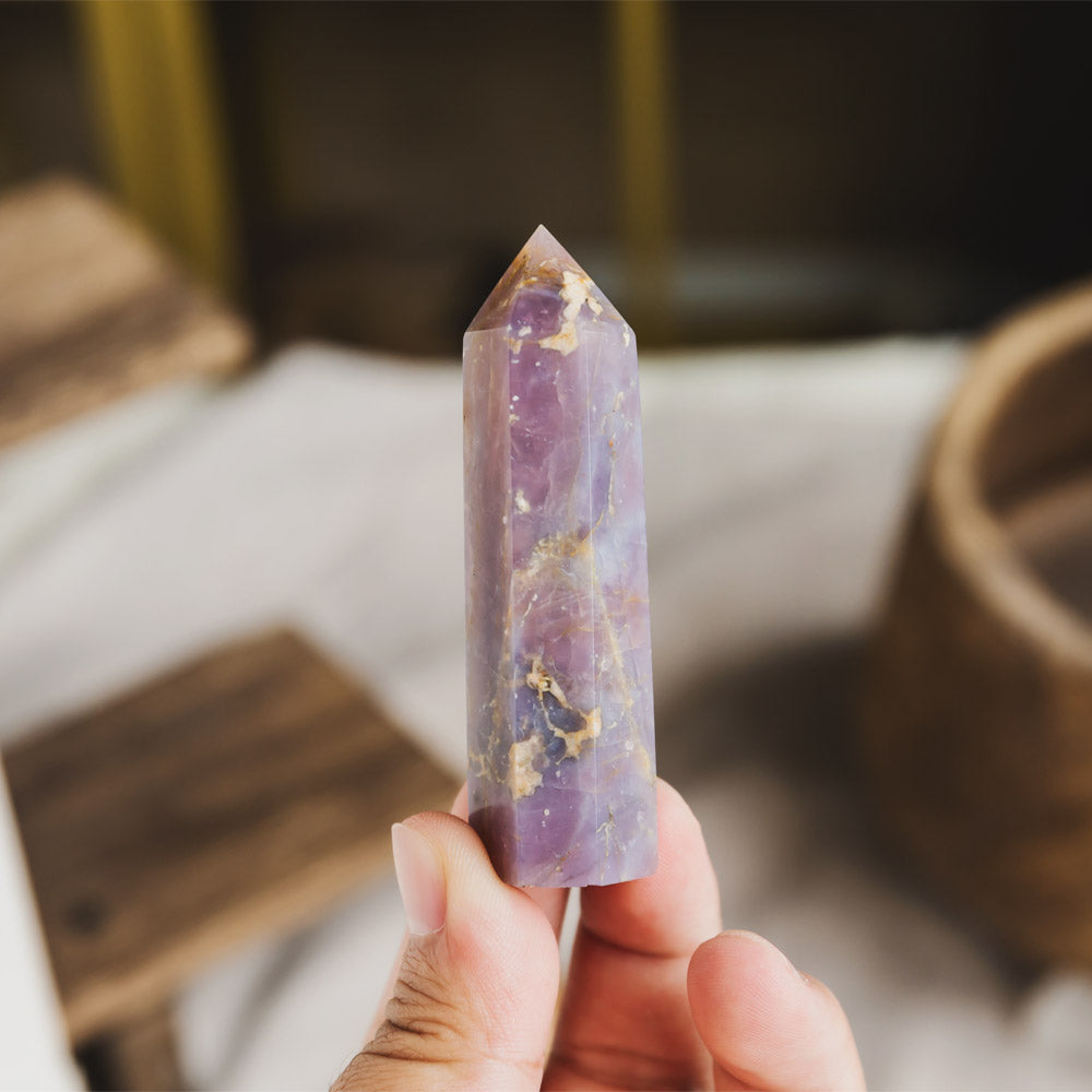 Reikistal Lavender Rose Quartz Point