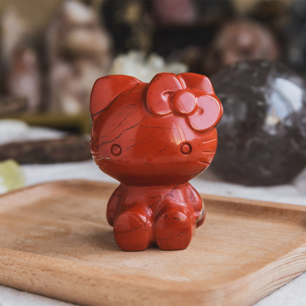 Reikistal Red Jasper Hello Kitty