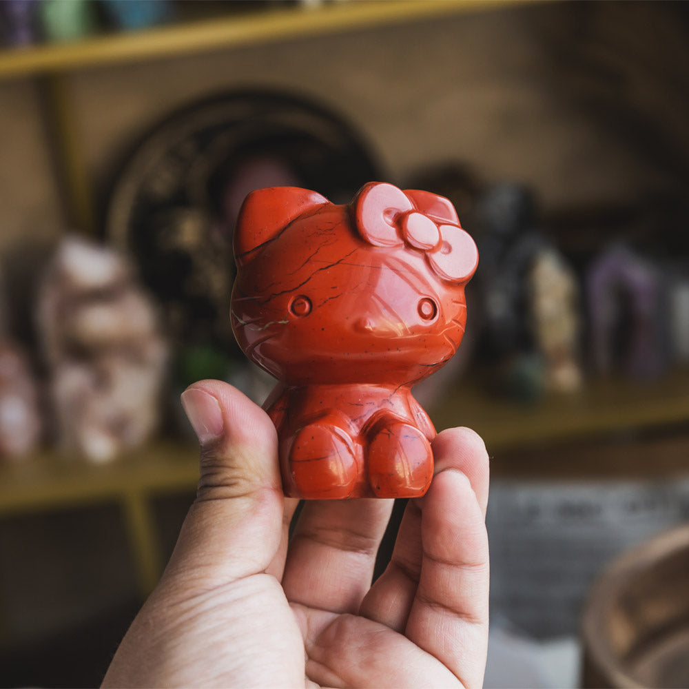 Reikistal Red Jasper Hello Kitty