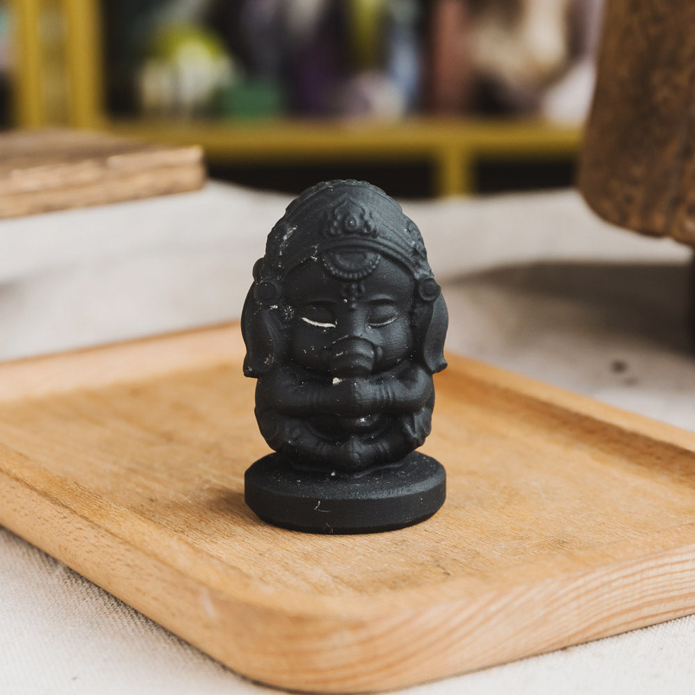Reikistal Black Obsidian Ganesha
