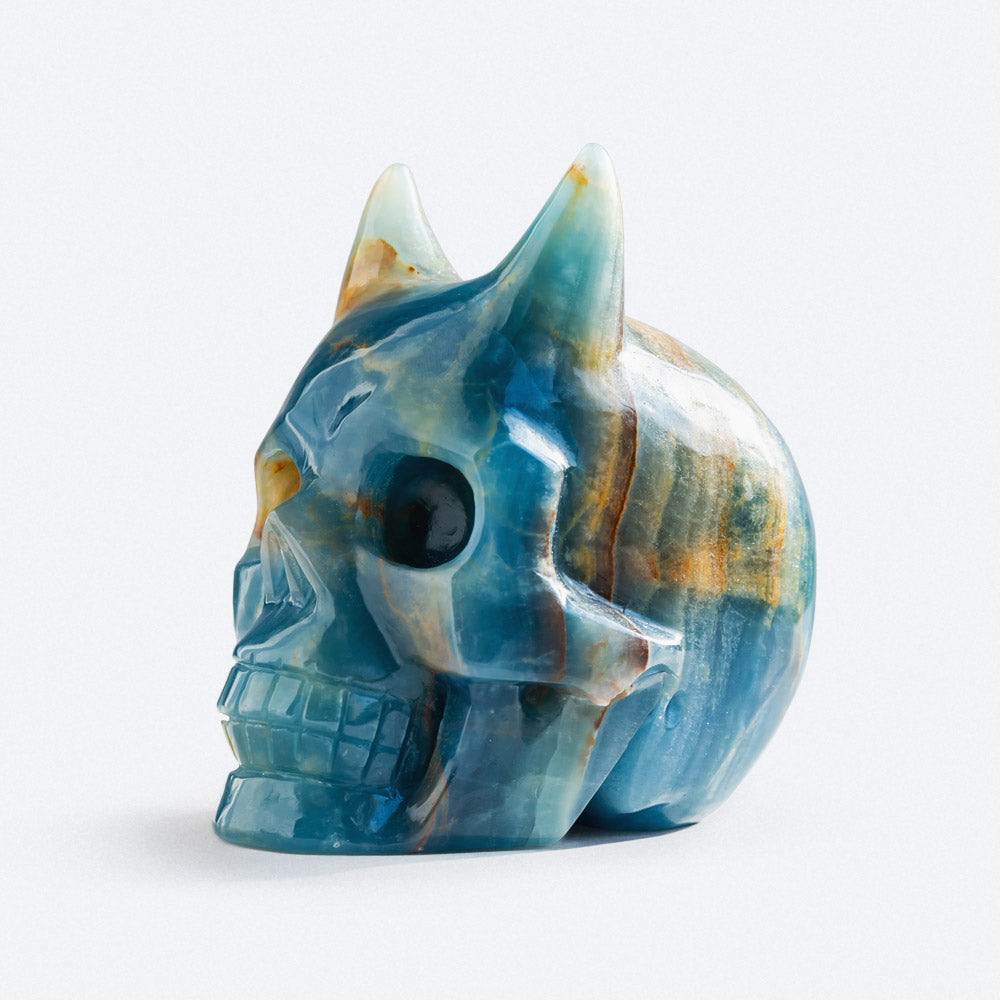 Reikistal Blue Onyx Skull