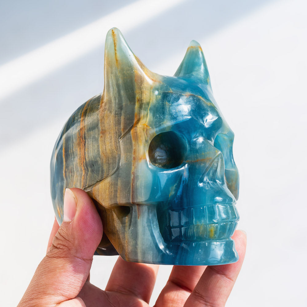 Reikistal Blue Onyx Skull