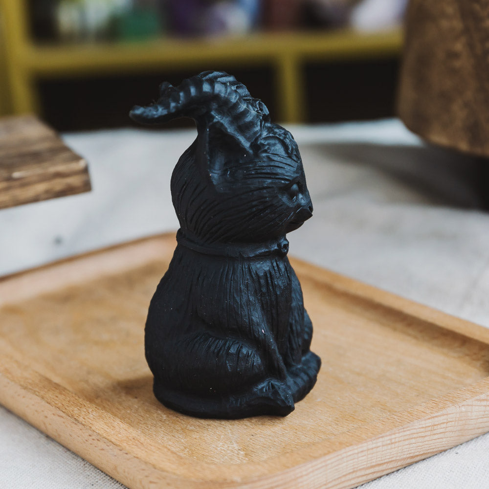 Reikistal Black Obsidian Cat