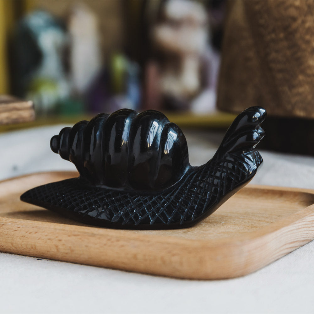 Reikistal Black Obsidian Snail