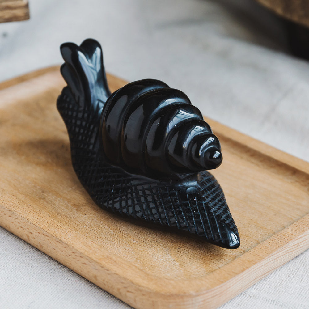 Reikistal Black Obsidian Snail