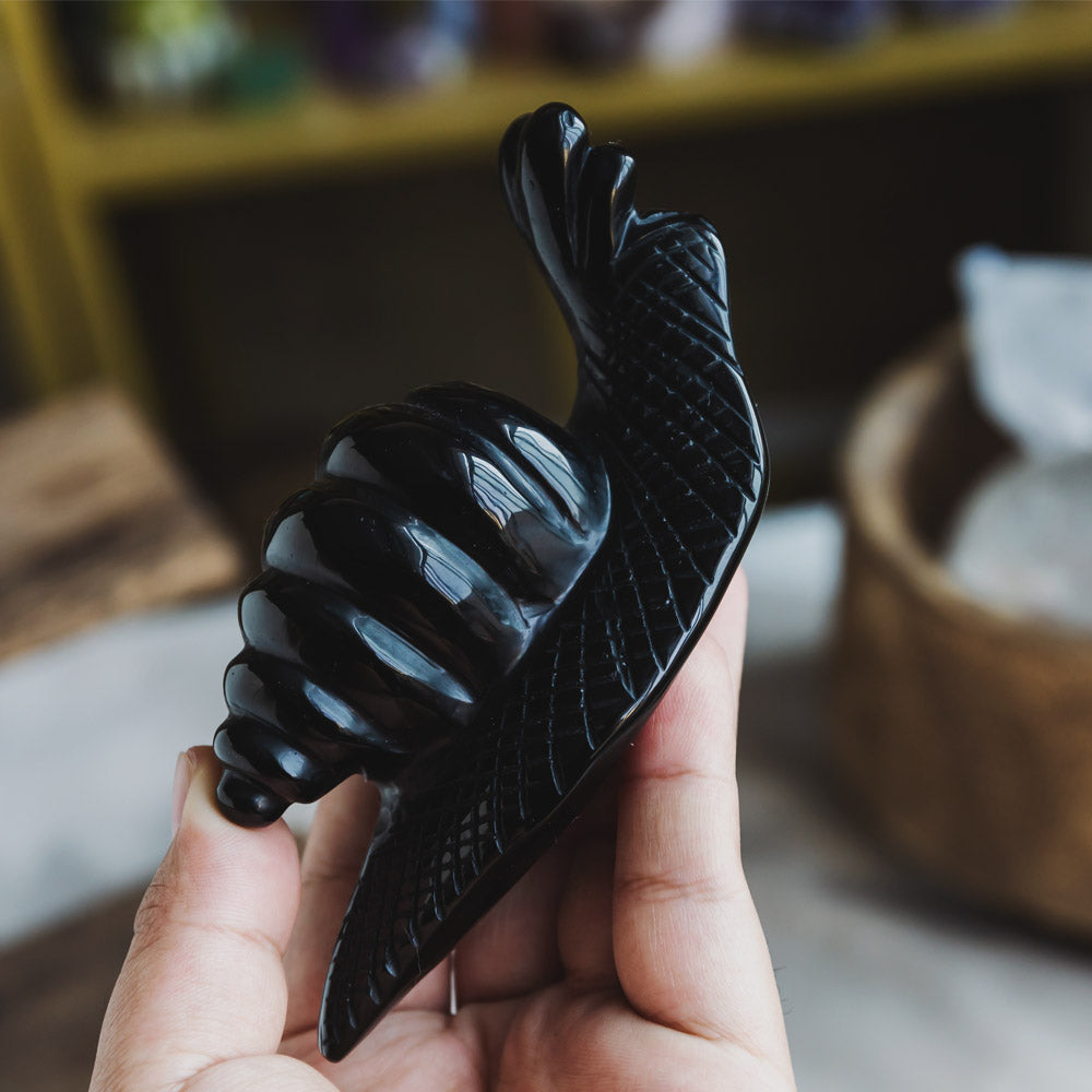 Reikistal Black Obsidian Snail