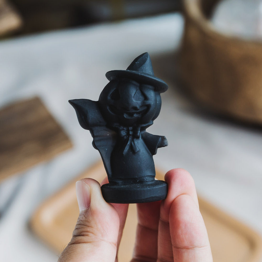 Reikistal Black Obsidian Pumpkin