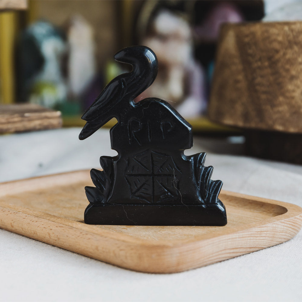 Reikistal Black Obsidian Tombstone