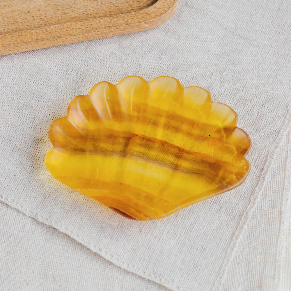 Reikistal Yellow Fluorite Shell Bowl/Cup
