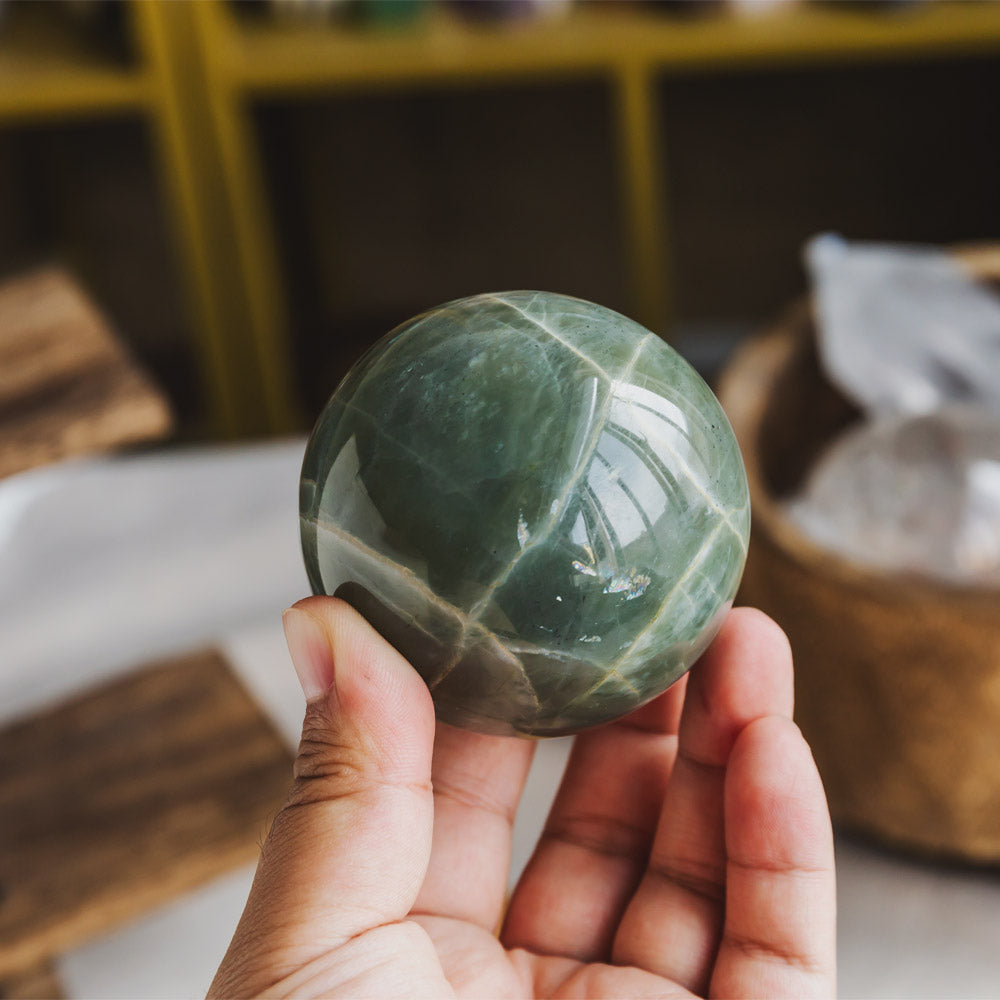 Reikistal Green Moonstone Sphere