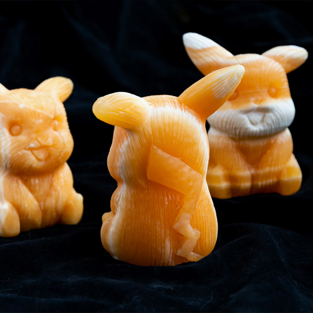 Reikistal Orange Calcite Pikachu