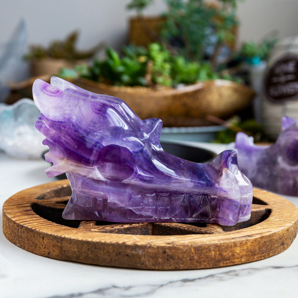 Reikistal Purple Fluorite Dragon Head