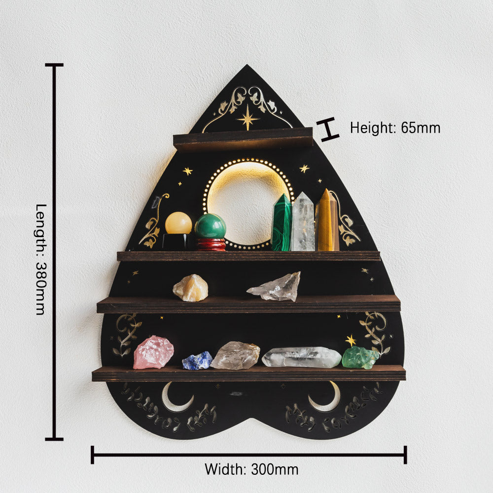 Reikistal Inverted Moon Heart Crystal Shelf