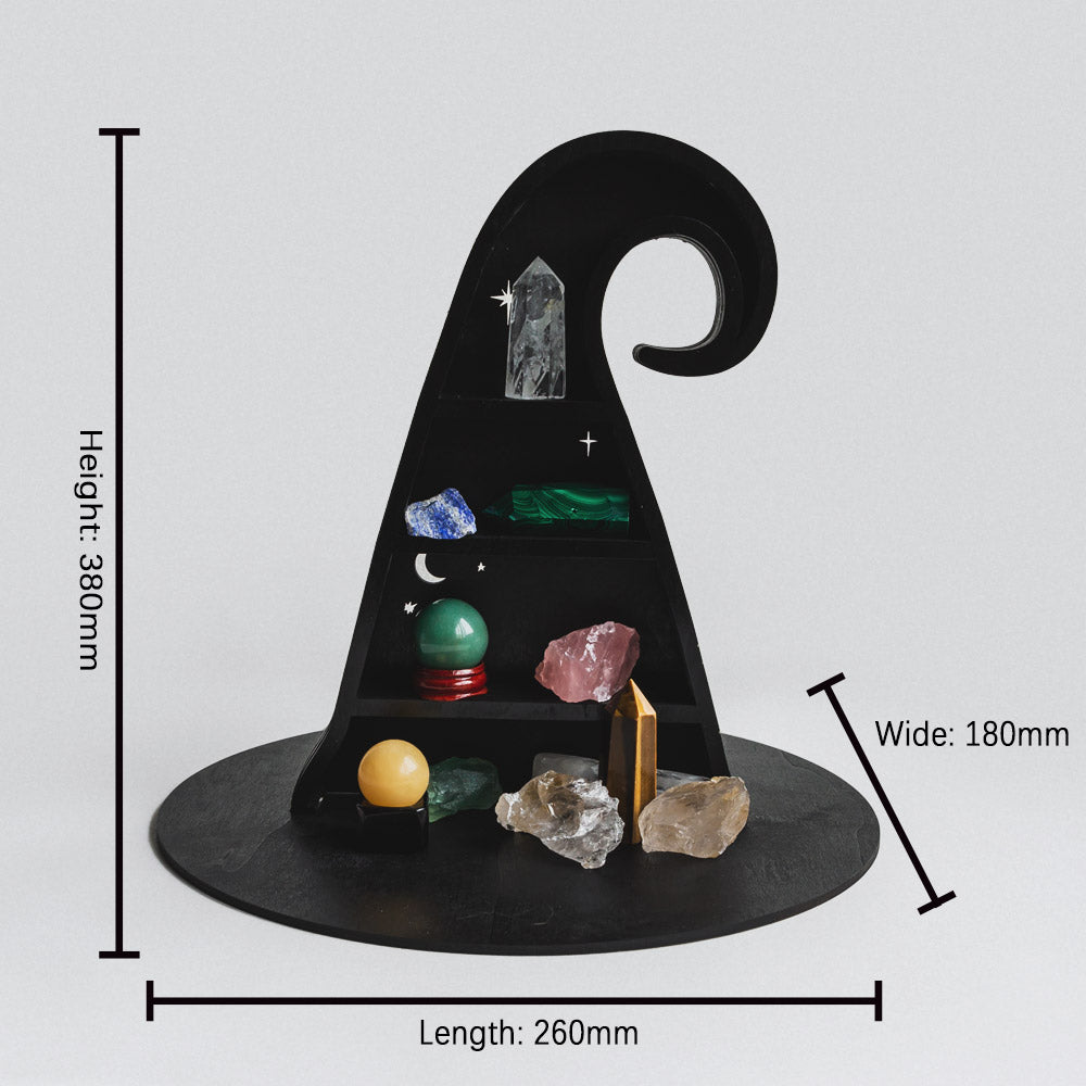 Reikistal Witch Hat Wooden Crystal Shelf