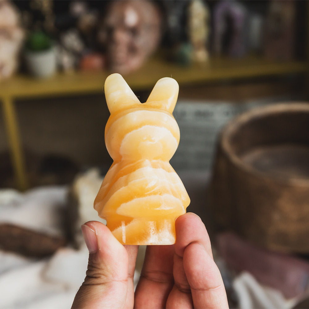 Reikistal Orange Calcite Rabbit