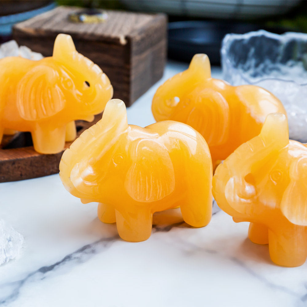 Reikistal Orange Calcite Elephant