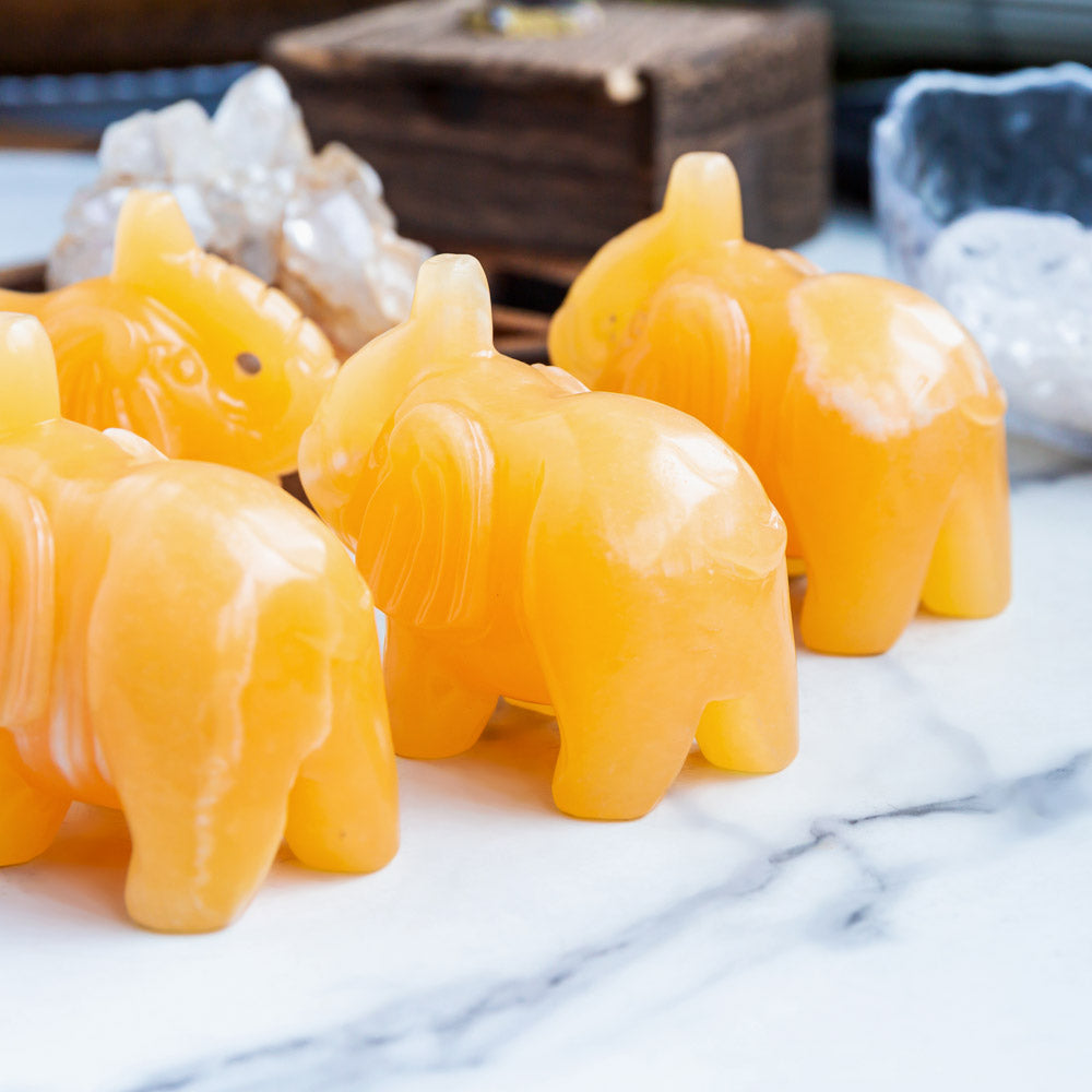 Reikistal Orange Calcite Elephant