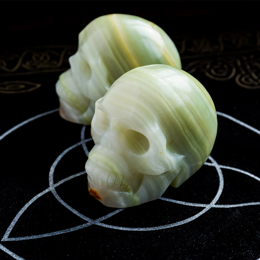 Reikistal Pistachio Onyx Skull