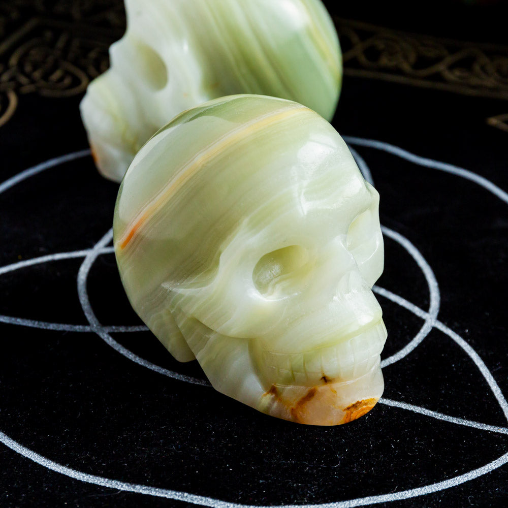 Reikistal Pistachio Onyx Skull