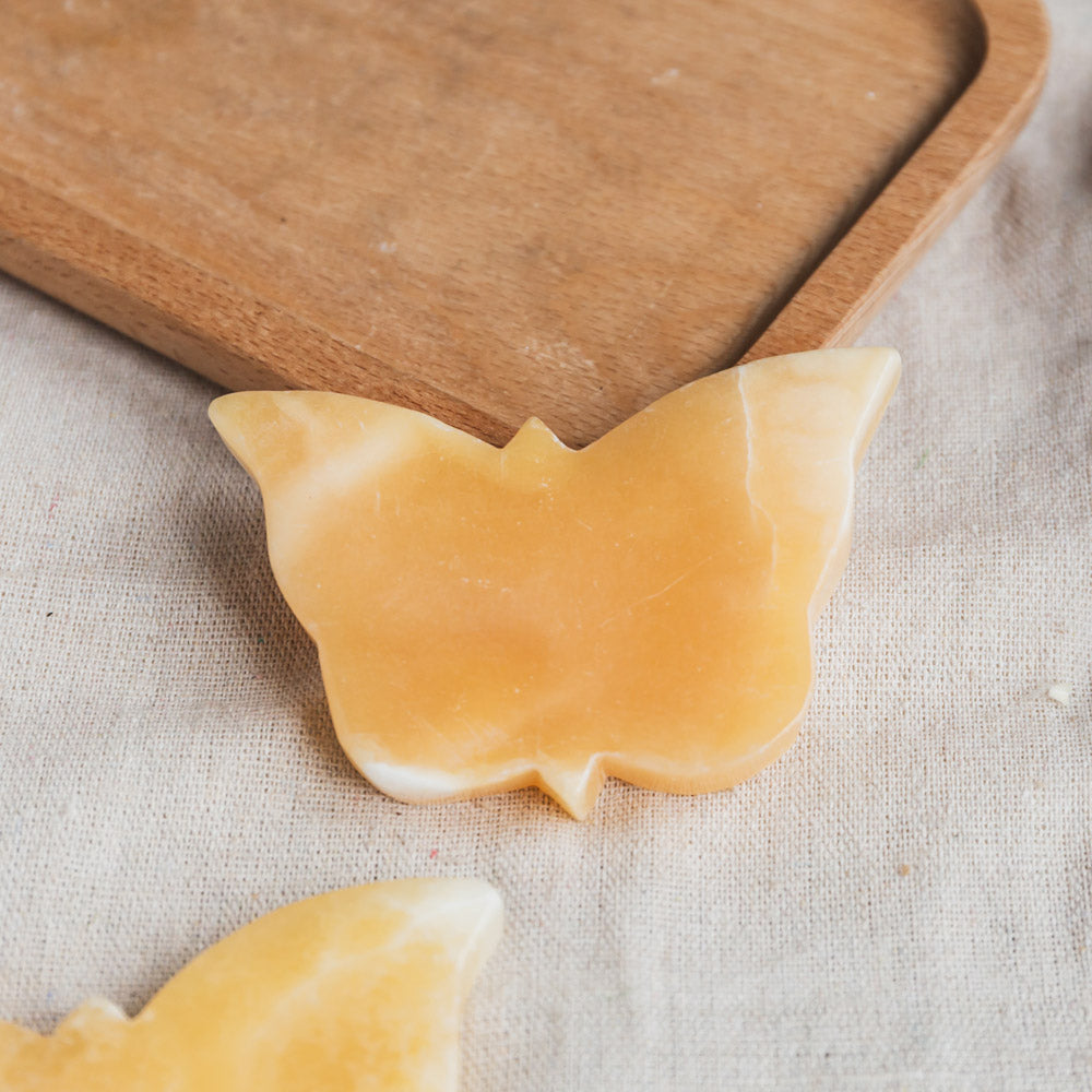 Reikistal Orange Calcite Butterfly