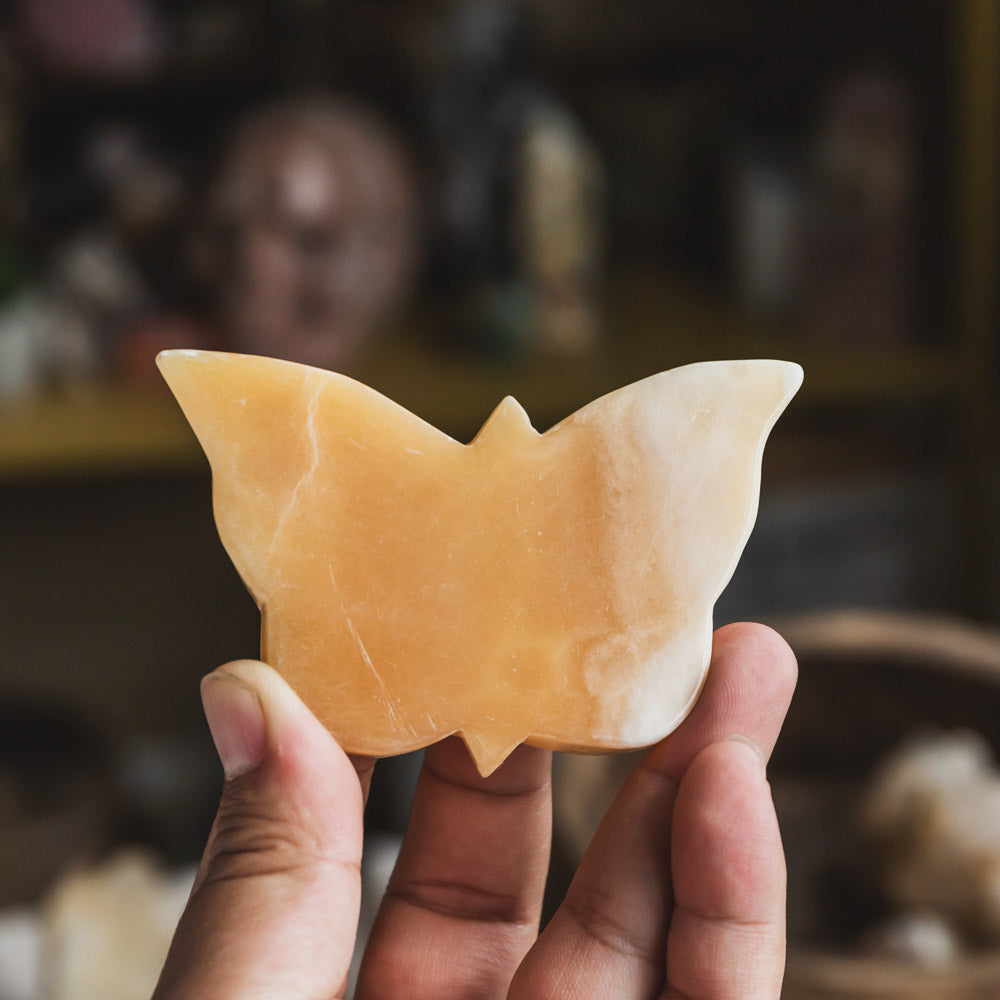 Reikistal Orange Calcite Butterfly