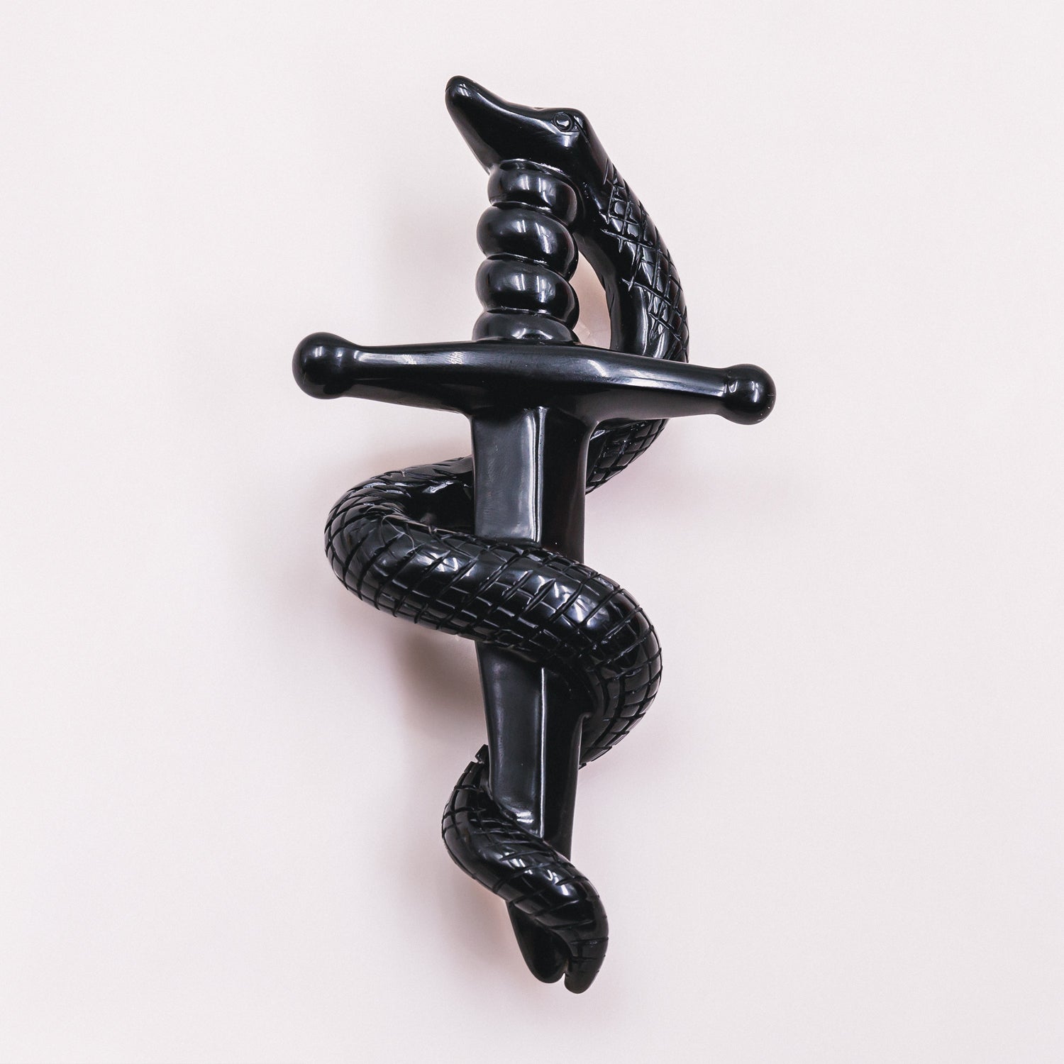 Reikistal Black Obsidian Knife With Snake