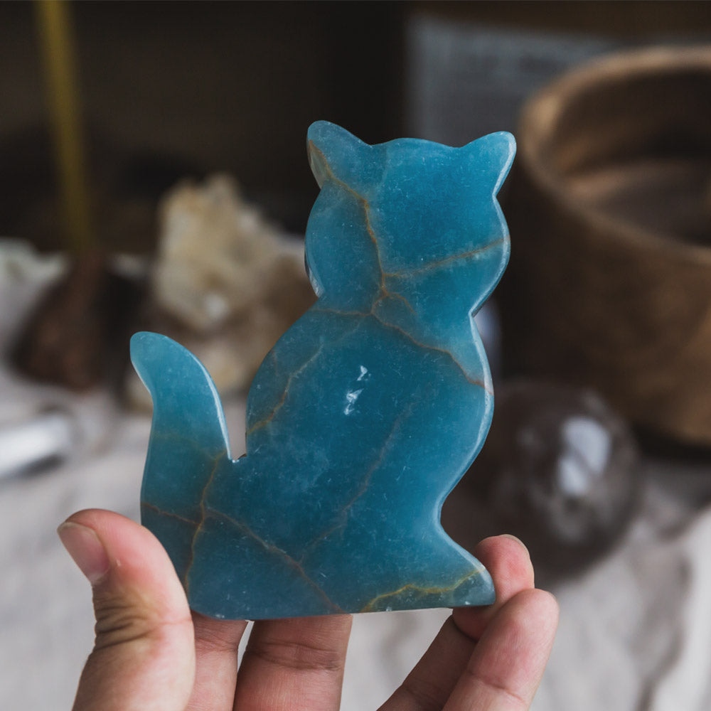 Reikistal Blue Onyx Cat Slice