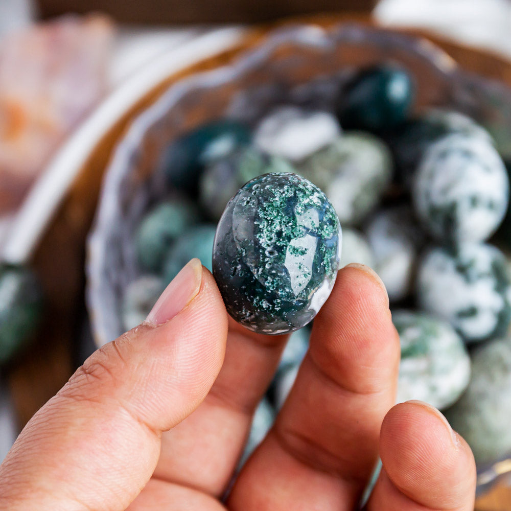 Reikistal Moss Agate Tumbled Stone