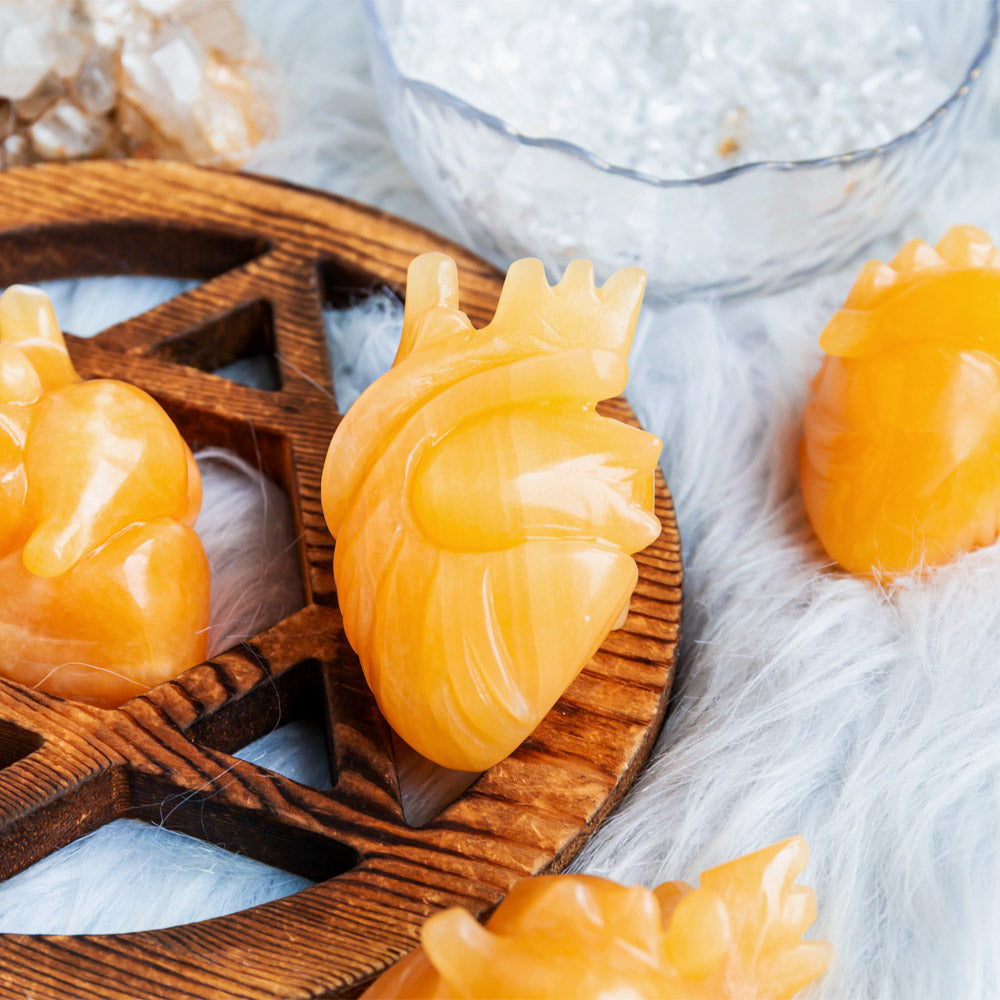 Reikistal Orange Calcite Human Heart