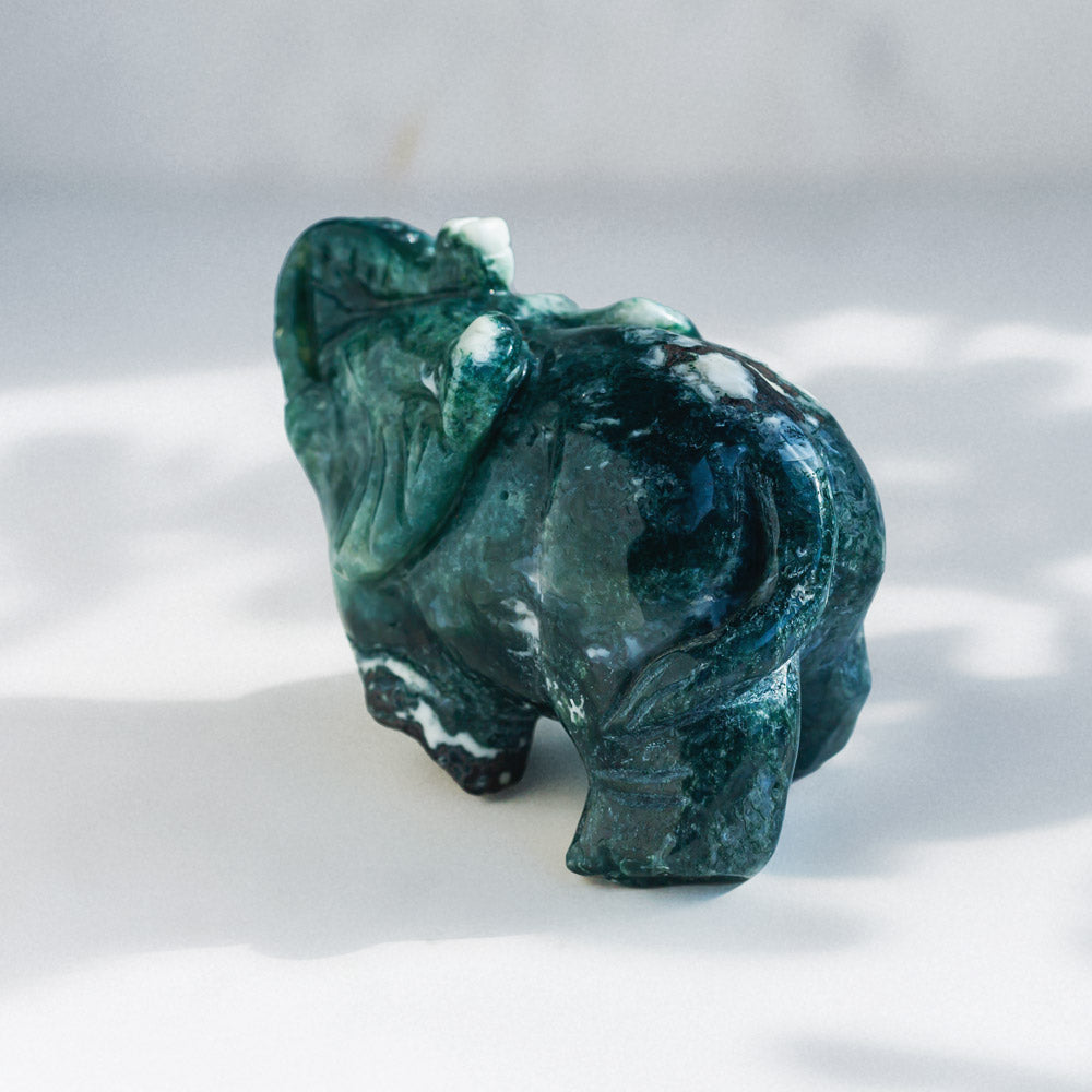 Reikistal Moss Agate Elephant