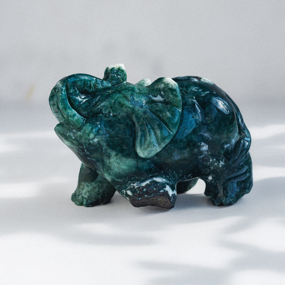Reikistal Moss Agate Elephant