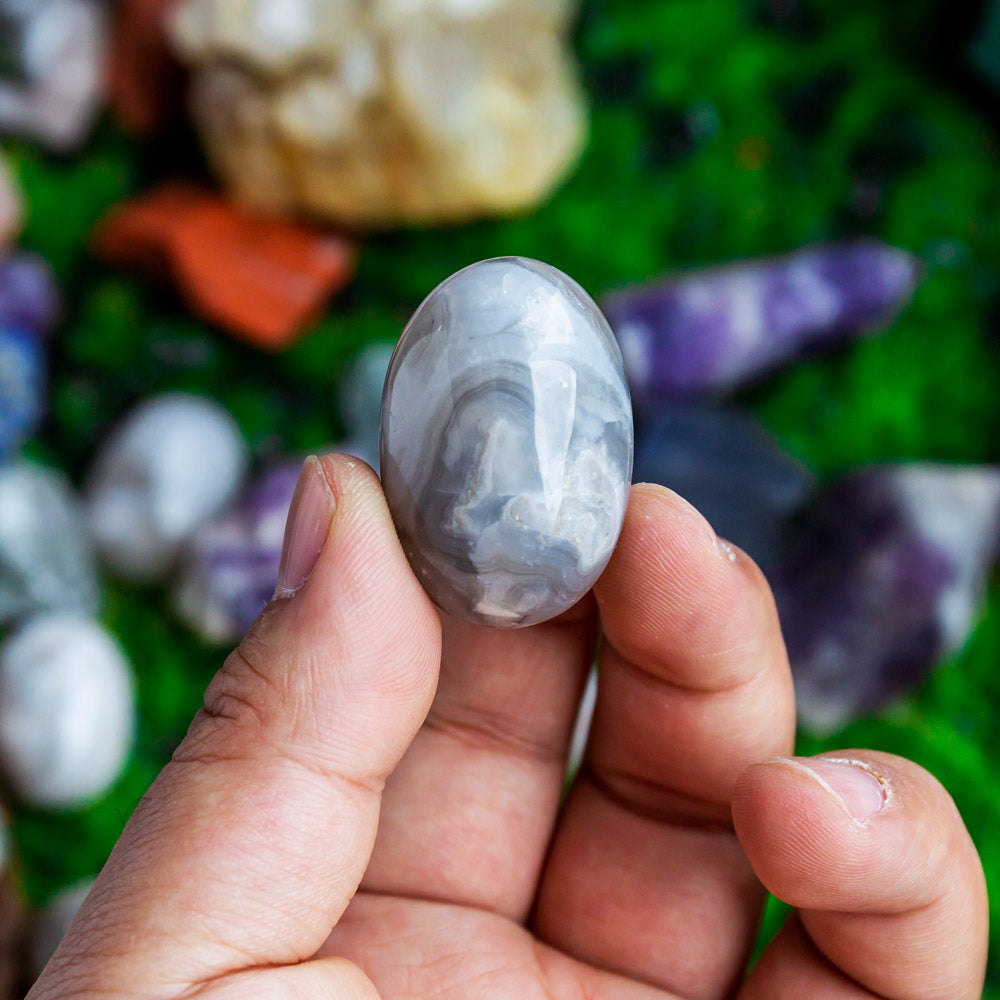 Reikistal White Crazy Lace Agate Tumbled Stone