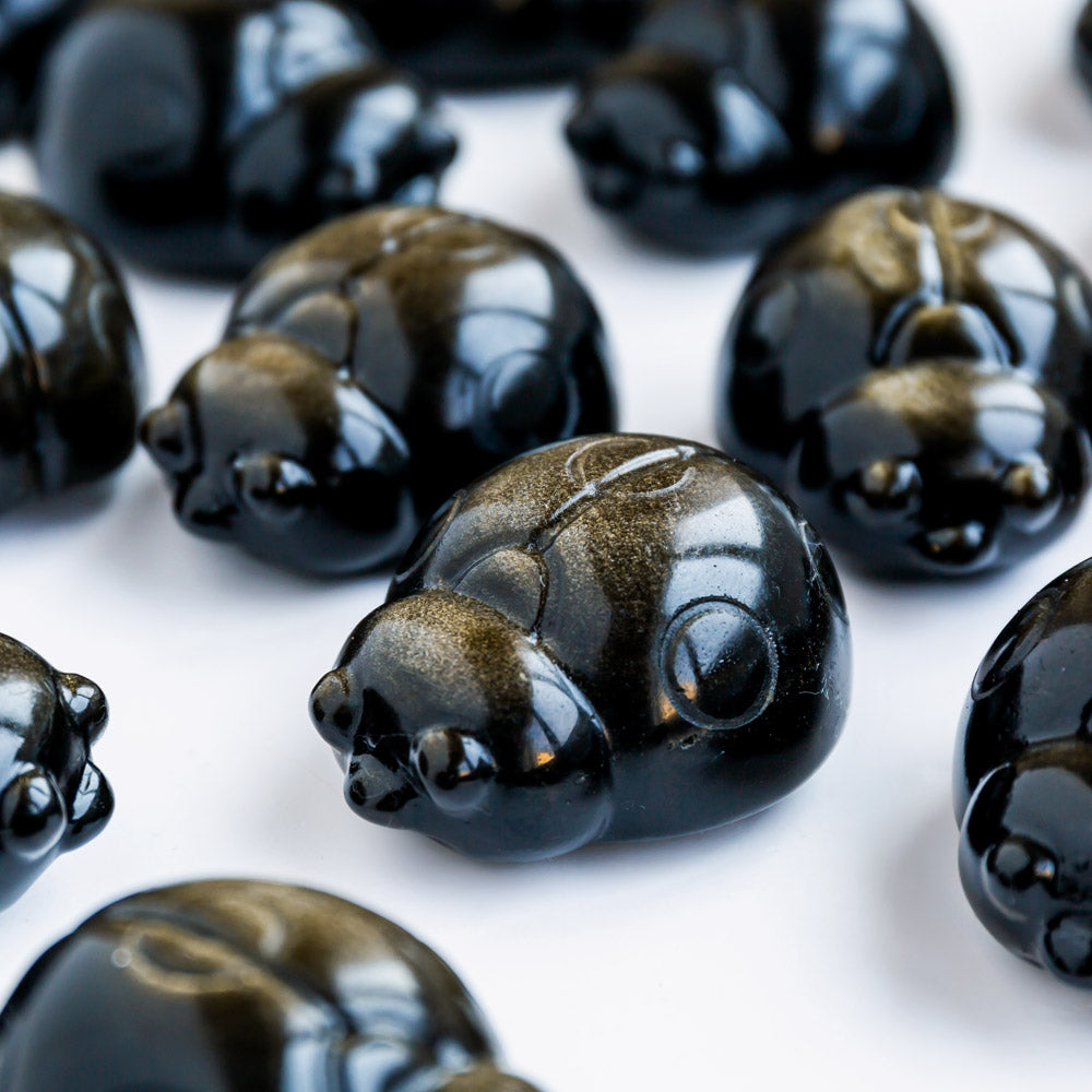Reikistal Golden Sheen Obsidian Ladybug